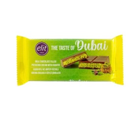 Elit Çikolata Kadayıf ve Antep Fıstıklı Krema Dolgulu Dubai Çikolatası 90 gr